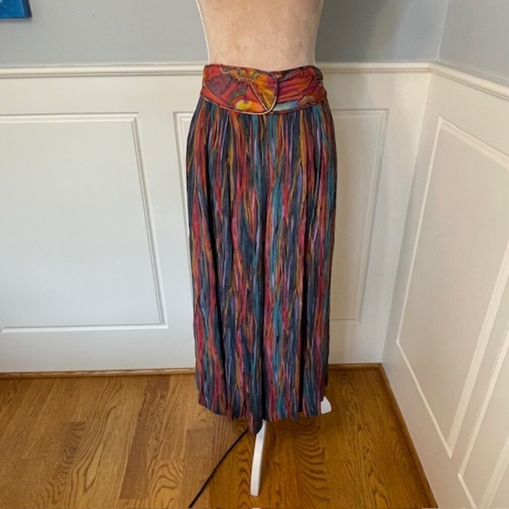 Vintage 80's Boho Marsha Brander Palazzo Pant & Blazer Suit Set Artsy Abstract 8 - Picture 9 of 16